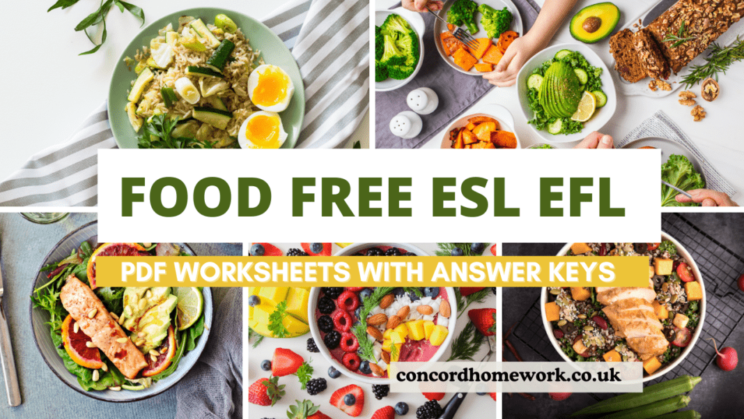 FOOD free ESL EFLpdf worksheets with answer keys