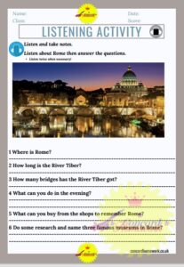 Listen and answer the questions about Rome.