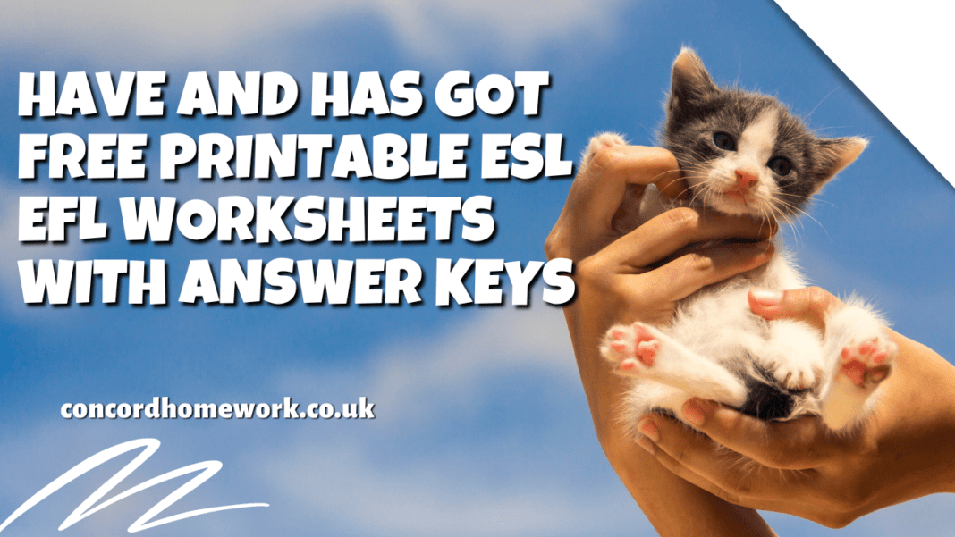 Have and has got free printable ESL EFL worksheets with answer keys
