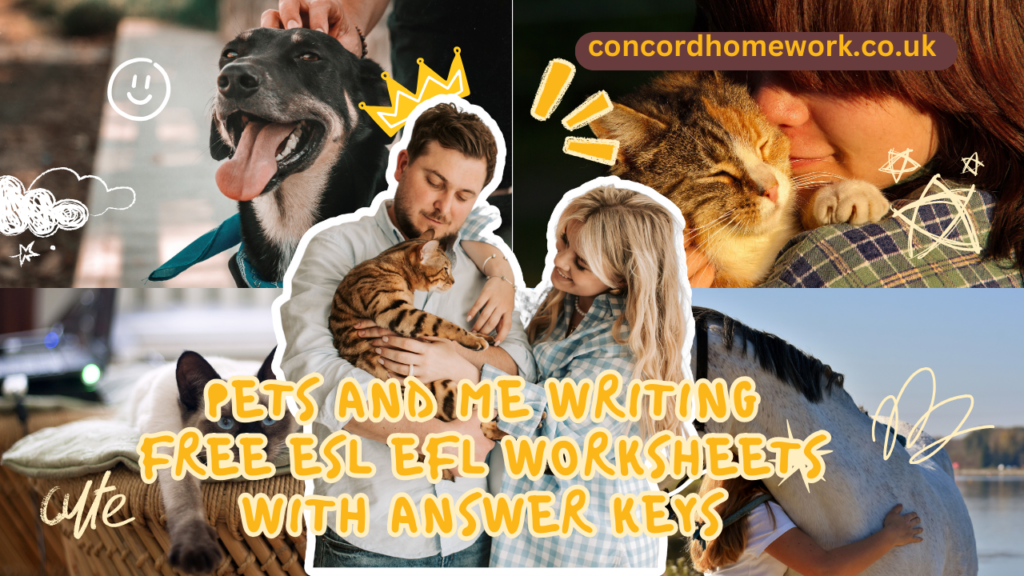 Pets and Me Writing free ESL EFL worksheets with answer keys