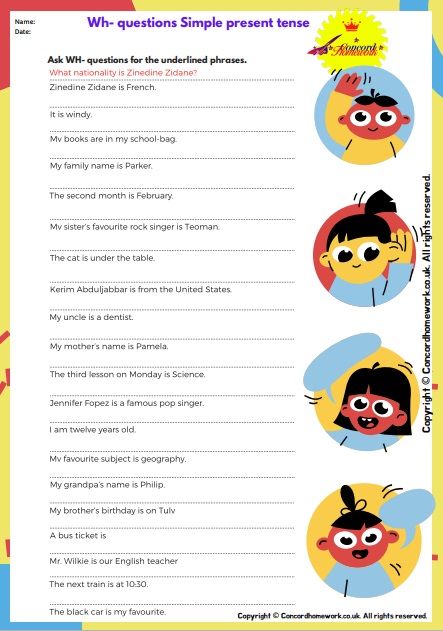 wh questions simple present tense free esl efl worksheets with answer keys concordhomework