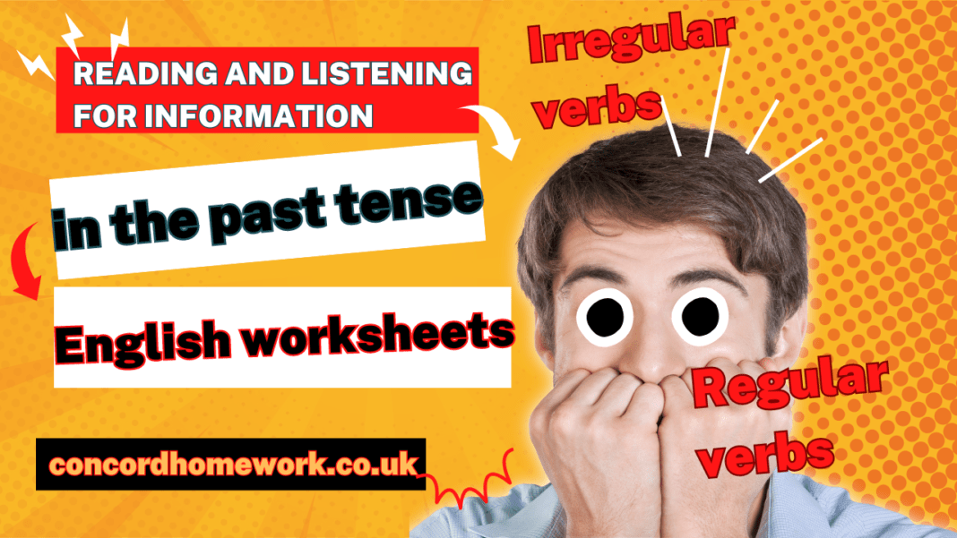 Reading and listening for Information in the past tense English worksheets
