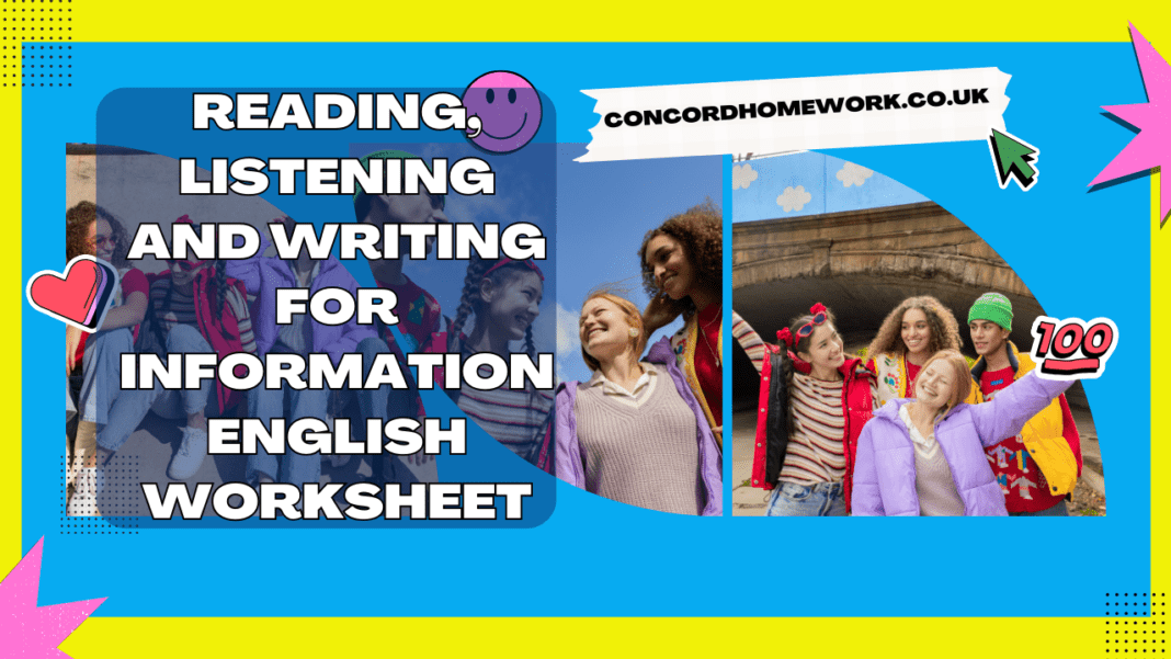 Reading, listening and writing for information English worksheet (1)