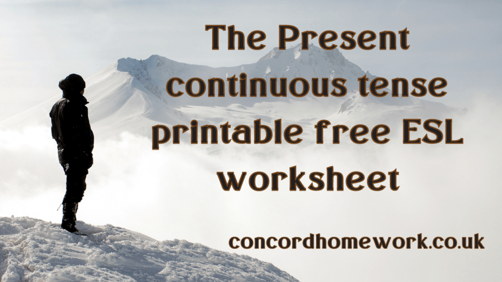 The Present continuous tense printable free ESL worksheet