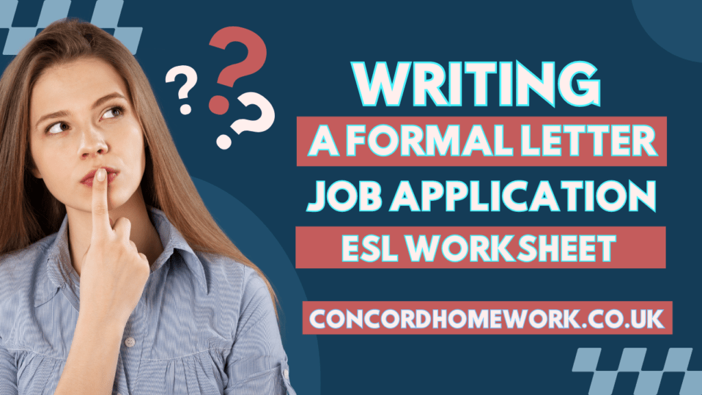 Writing a formal letter job application ESL Worksheet