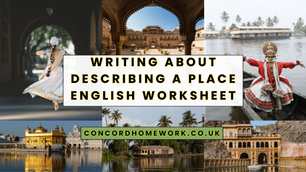 Writing about describing a place English worksheet