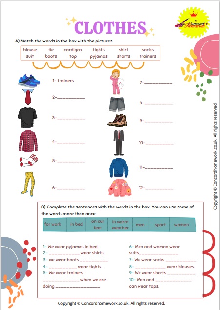 clothes vocabulary free printable english worksheets high quality english worksheets