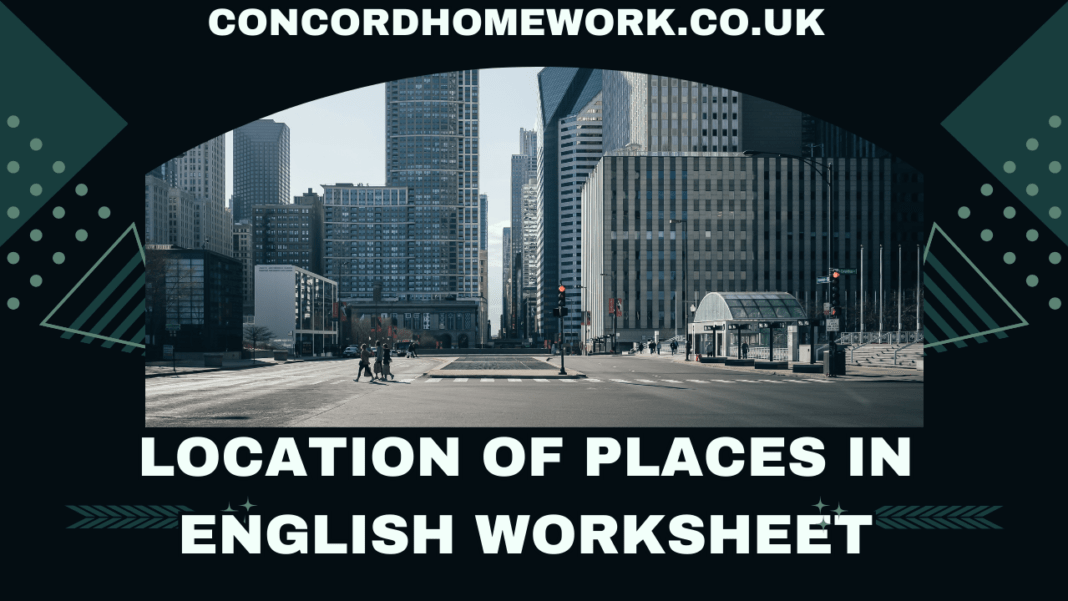 Location of places in English worksheet