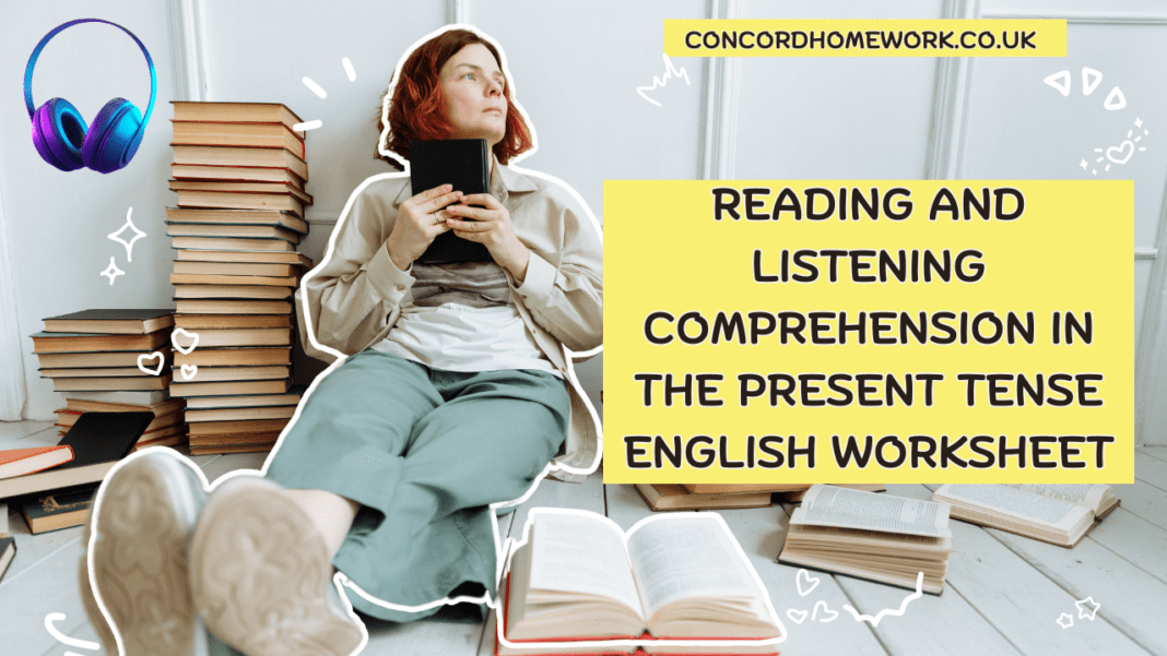 Reading and listening comprehension in the present tense English worksheet (1)