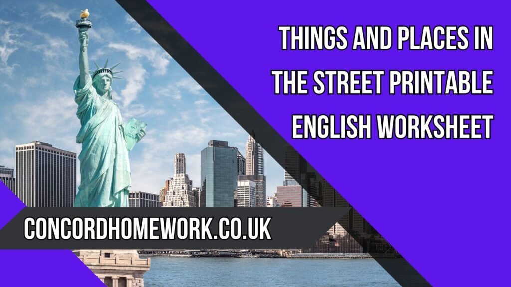 Things and places in the street printable English worksheet