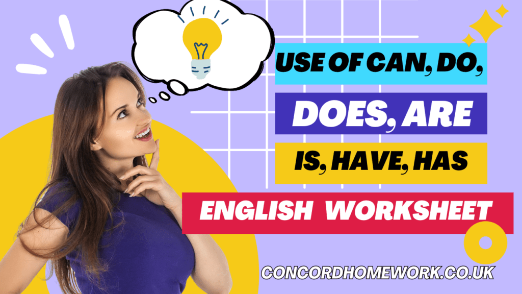 Use of Can Do Does Are Is Have Has English worksheet