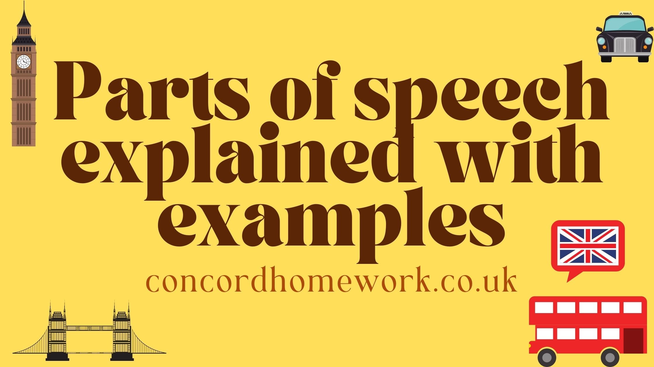 Parts of speech explained with examples