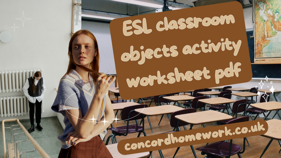 ESL classroom objects activity worksheet pdf