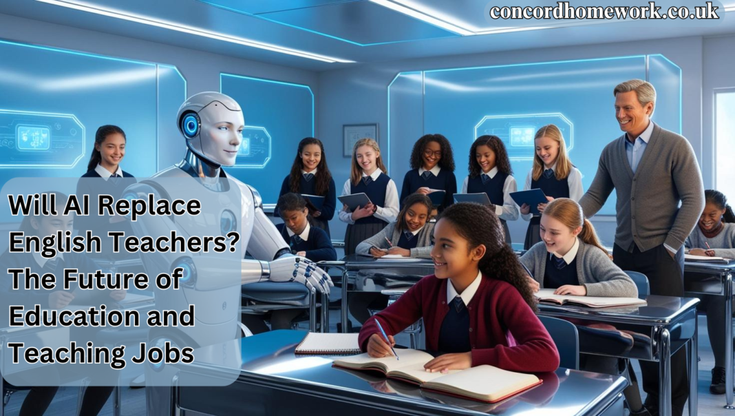 A harmonious blend of technology and traditional teaching in the classroom of the future, where AI enhances the learning experience while human teachers continue to guide students.